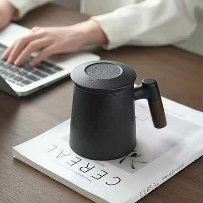 Valentine's Day Ceramic Mug Ceramic Tea Cup with Cover | Simple Tea Separation Filter Mug, Office Men and Women Personal Water Cup, Suitable for Male and Female Friends to Send The Perfect Valentine's Day Gift