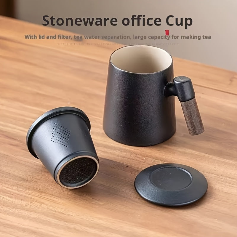 Valentine's Day Ceramic Mug Ceramic Tea Cup with Cover | Simple Tea Separation Filter Mug, Office Men and Women Personal Water Cup, Suitable for Male and Female Friends to Send The Perfect Valentine's Day Gift