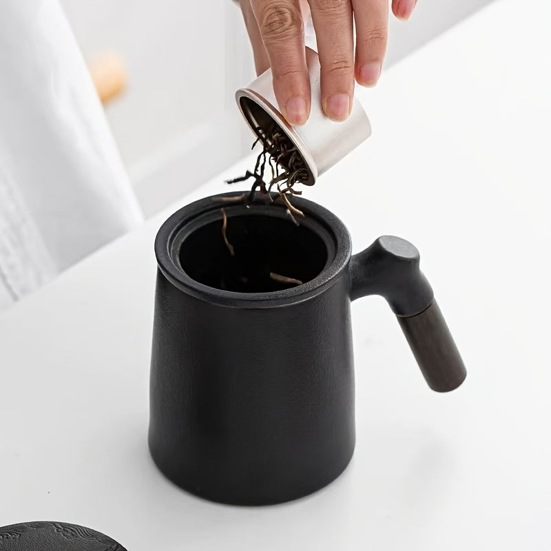 Valentine's Day Ceramic Mug Ceramic Tea Cup with Cover | Simple Tea Separation Filter Mug, Office Men and Women Personal Water Cup, Suitable for Male and Female Friends to Send The Perfect Valentine's Day Gift