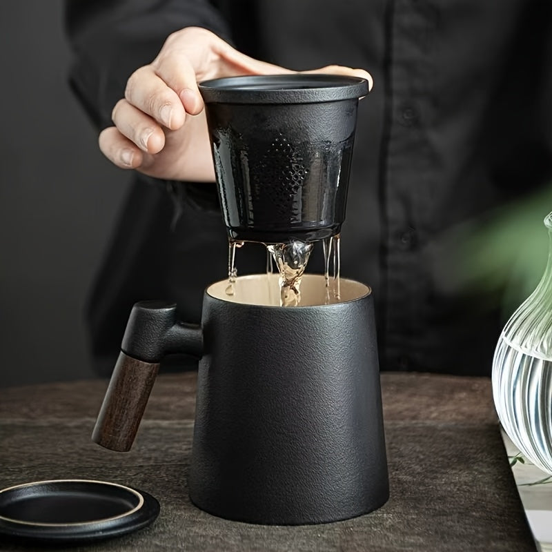 Valentine's Day Ceramic Mug Ceramic Tea Cup with Cover | Simple Tea Separation Filter Mug, Office Men and Women Personal Water Cup, Suitable for Male and Female Friends to Send The Perfect Valentine's Day Gift